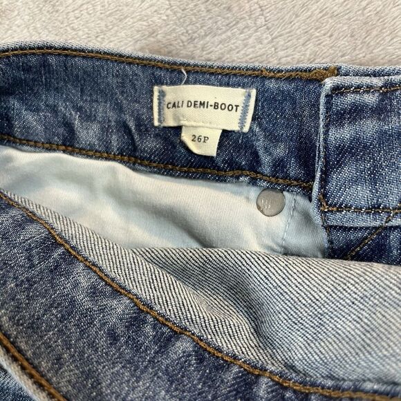 Madewell Womens 26P Cali Demi-Boot Mid Rise Raw Hem Jeans - Picture 2 of 8